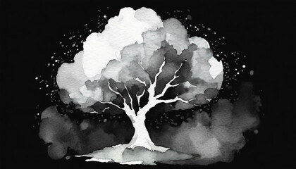 Watercolor image of a young person with depression, conceptual image