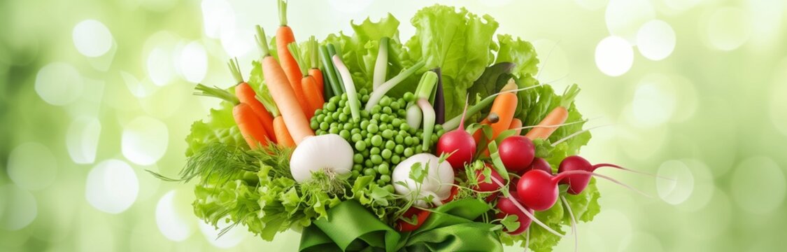 beautiful bouquet of fresh green vegetables