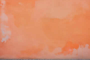 Paint Texture in peach Colors with visible Brush Strokes. Artistic background on a concrete wall.