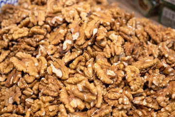 walnuts at the dried nuts store,