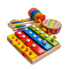 colorful xylophone isolated on white
