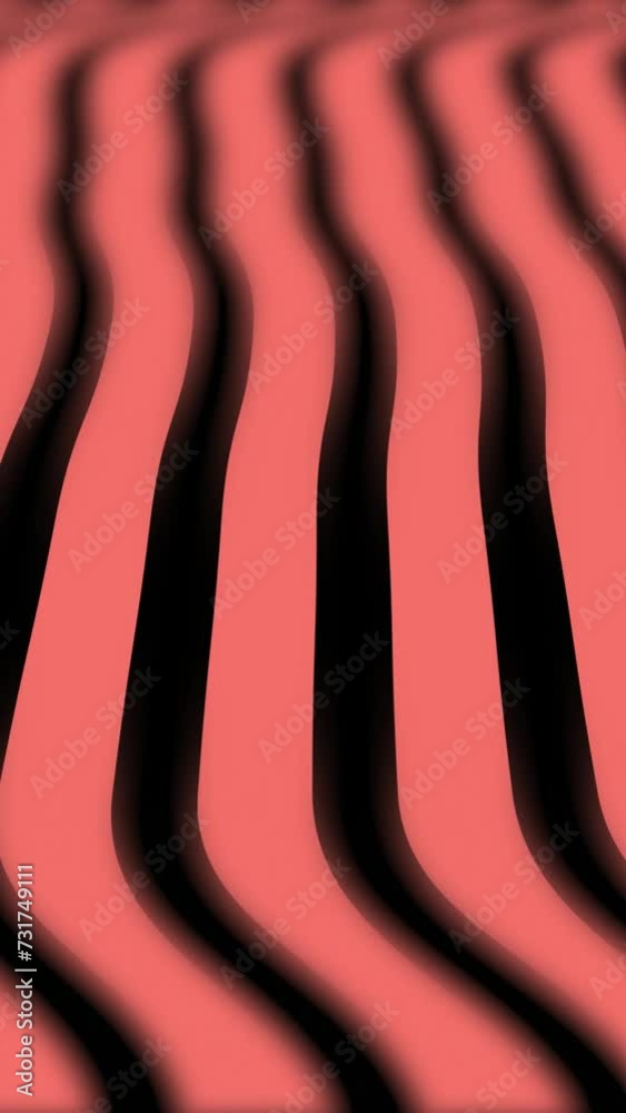 Wall mural red waving lines waving like soft cloth. smooth waving abstract lines motion graphics background