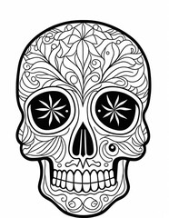 shaszka, mandala, halloween, coloring book, coloring page, activity, learning, coloring, drawing, relaxation, holiday, decoration, card, design, art, gift, color, element, book, skull, death, tattoo, 