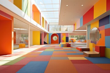 Colourful modern kindergarten interior