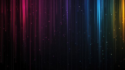 Futuristic background with speed effect motion. Neon-colored stripes on a matte black background 