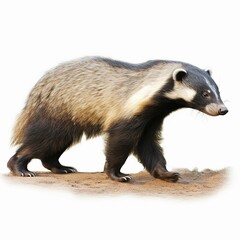 AI generated illustration of a honey badger clipart isolated on a white background