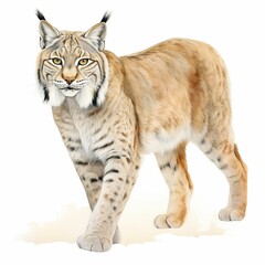 Naklejka na ściany i meble AI generated illustration of a Lynx clipart isolated on a white background