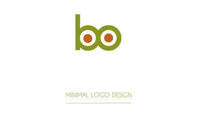 BO or OB Minimal Logo Design Vector Art Illustration 