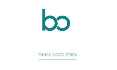 BO or OB Minimal Logo Design Vector Art Illustration 