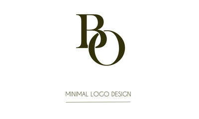 BO or OB Minimal Logo Design Vector Art Illustration 