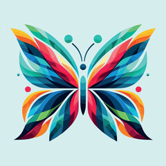 Fototapeta na wymiar Vector butterfly colorful gradient modern logo illustrations, Generative Ai
