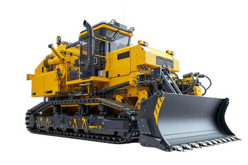 Road Milling Machine On Transparent Background.