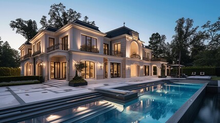 Fototapeta premium A luxurious mansion with a state-of-the-art air heat pump system generated by ai