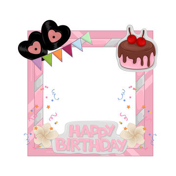 Illustration of birthday frame 
