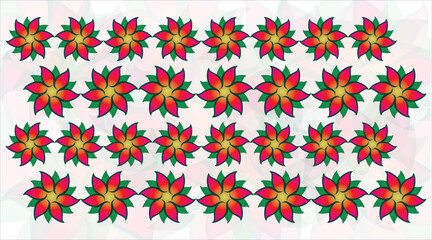 Flower design red green 