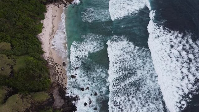 Drone view over Lombok Island in Indonesia
