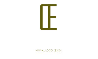 CE or EC Minimal Logo Design Vector Art Illustration 