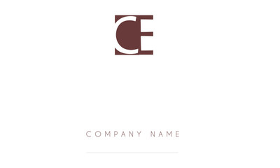 CE or EC Minimal Logo Design Vector Art Illustration 