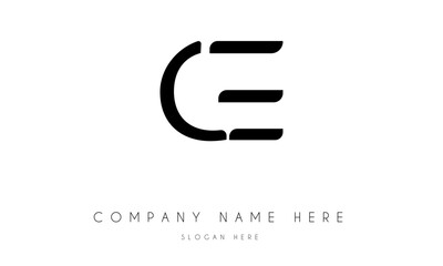 CE or EC Minimal Logo Design Vector Art Illustration 