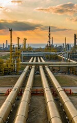 Large oil pipeline and gas pipeline in the process of oil refining and the movement of oil and gas