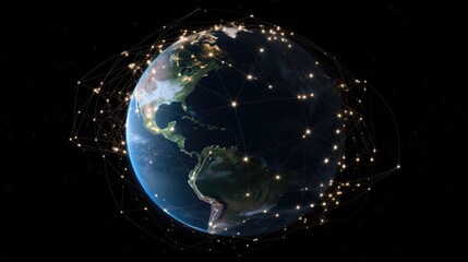 Fototapeta premium Global international connectivity background. generative ai