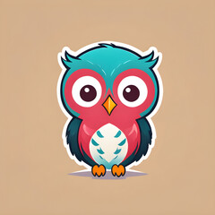 drawing of cute cartoon owl vector logo
