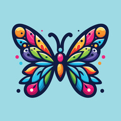 Vector butterfly colorful gradient modern logo illustrations, Generative Ai