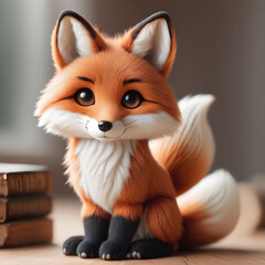 Obraz premium drawing of a cute cartoon fox vector logo