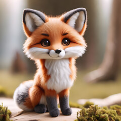 Obraz premium drawing of a cute cartoon fox vector logo