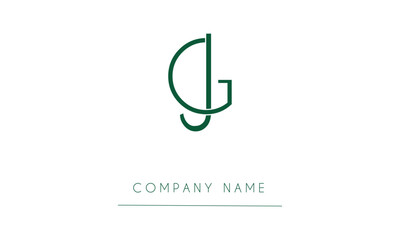GJ or JG Minimal Logo design Vector Art Illustration 