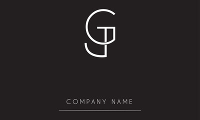 GJ or JG Minimal Logo design Vector Art Illustration 