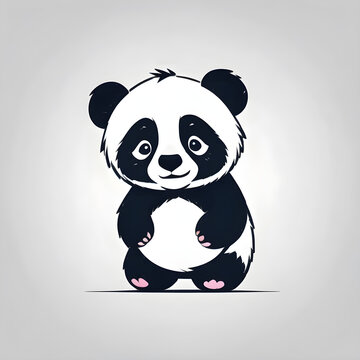 cartoon cute panda drawing vector image