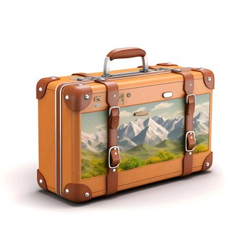 the travel suitcase isolated background