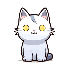 Vector illustration of a cute cat against a white background.