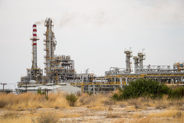 Oil and gas refinery or petrochemical industry, Oil and Gas Industrial zone, Greece