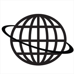 World icon flat. Globe icon illustration. Black isolated flat globe icons set on white background.