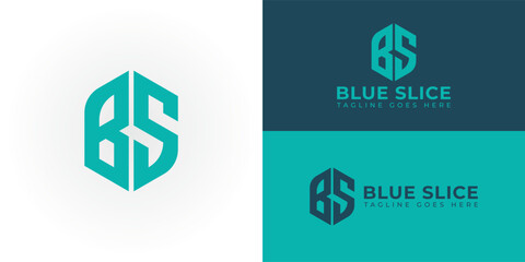 Abstract initial letter BS or SB logo in blue cyan color isolated in white and multiple blue backgrounds applied for phone app logo also suitable for the brands or companies have initial name SB or BS