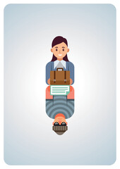Businessman Reflecting on Success and Challenges Concept - Business Minimal Illustration, Corporate Finance, Robbery Scam