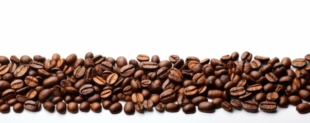 Premium Brown Coffee Beans Isolated on White Background - High-Quality Close-Up