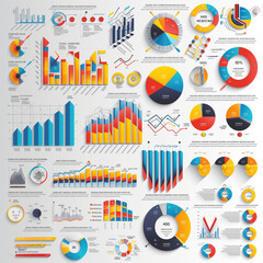 Infographic Design Featuring a Diverse Set of Elements, Icons, and Information on Business, Maps, People, and Data in a Vector Graphic Format