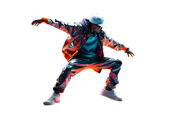 Obraz premium Dancing man isolated on transparent background
