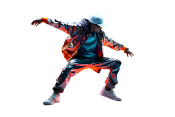 Dancing man isolated on transparent background