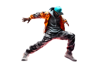 Dancing man isolated on transparent background