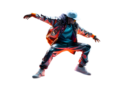 Dancing man isolated on transparent background - Powered by Adobe