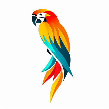 Flat logo of Vector parrot design illustration