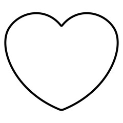 heart shape symbol, black and white vector silhouette illustration