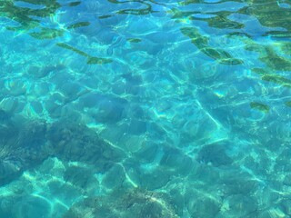 Fototapeta na wymiar Sea water blue turquoise clear underwater beautiful seascape 