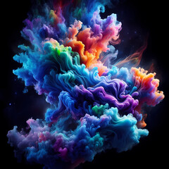 Fototapeta na wymiar Enchanting Colored Steam Swirling in Darkness - Artistic Concept