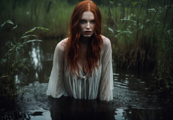 Strange woman in the swamp