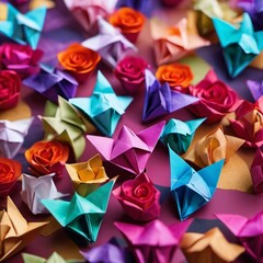 Colorful origami background
